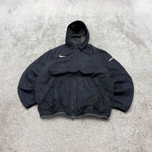 00s Nike technical windbreaker jacket XL men's black y2k hooded full zip up coat technical