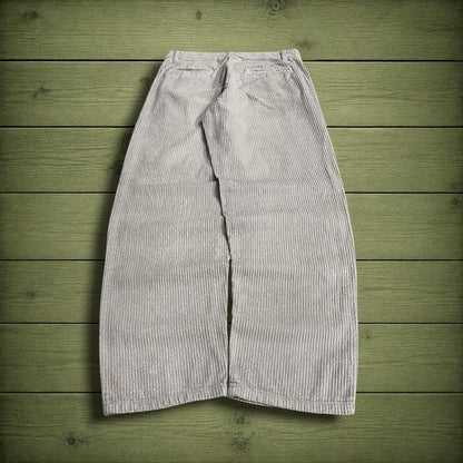Wide wale corduroy pants loose grey Asos chunky jumbo cord trousers 100% cotton