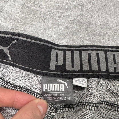 Y2k Grey Puma joggers M Mens sweatpants gymwear embroidered logo