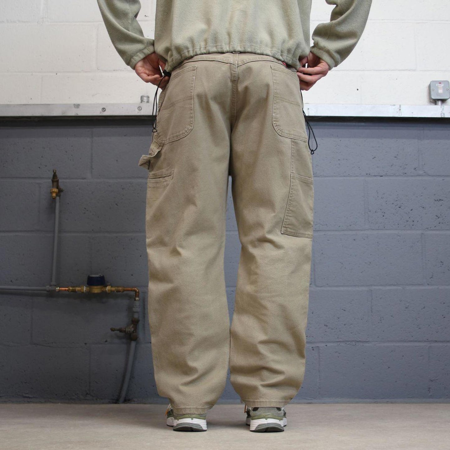 Y2K Wrangler carpenter jeans loose fit khaki Wide leg canvas skate style workwear cargo pants