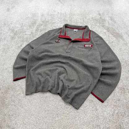 00s Columbia technical pfg fleece XXL men's grey snap t y2k style autumn pullover fishing