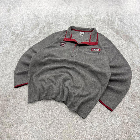 00s Columbia technical pfg fleece XXL men's grey snap t y2k style autumn pullover fishing