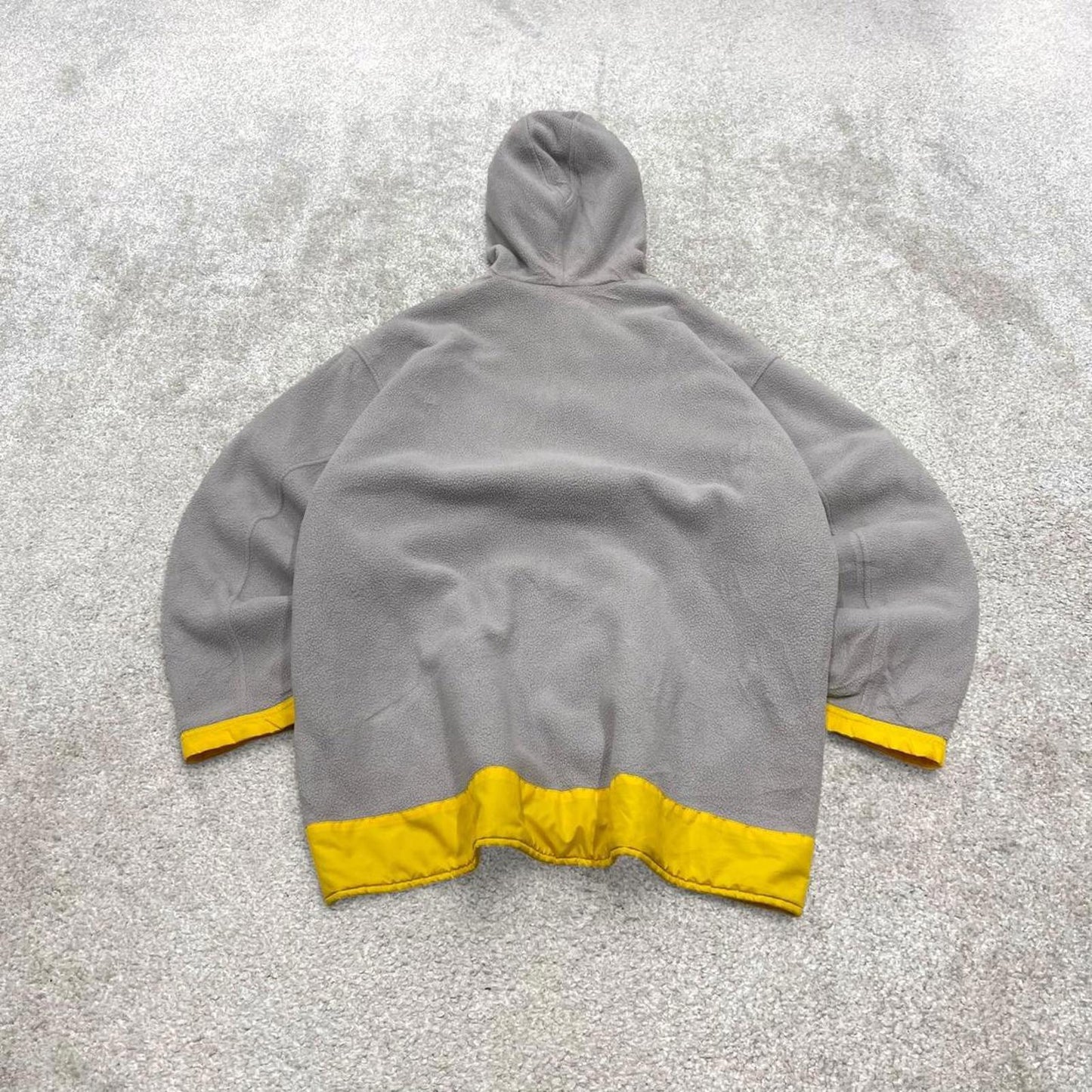 00s Nike technical windbreaker jacket reversible L men's y2k style yellow grey full zip hooded coat