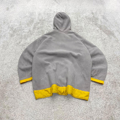 00s Nike technical windbreaker jacket reversible L men's y2k style yellow grey full zip hooded coat