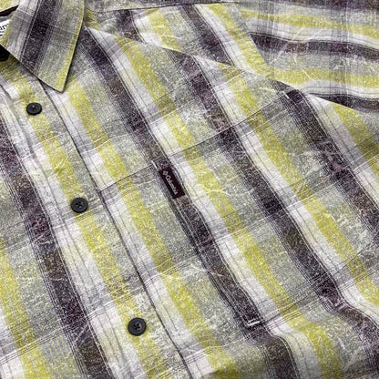 Y2K boxy fit checkered shirt short sleeve green Columbia surf style check shirt summer festival