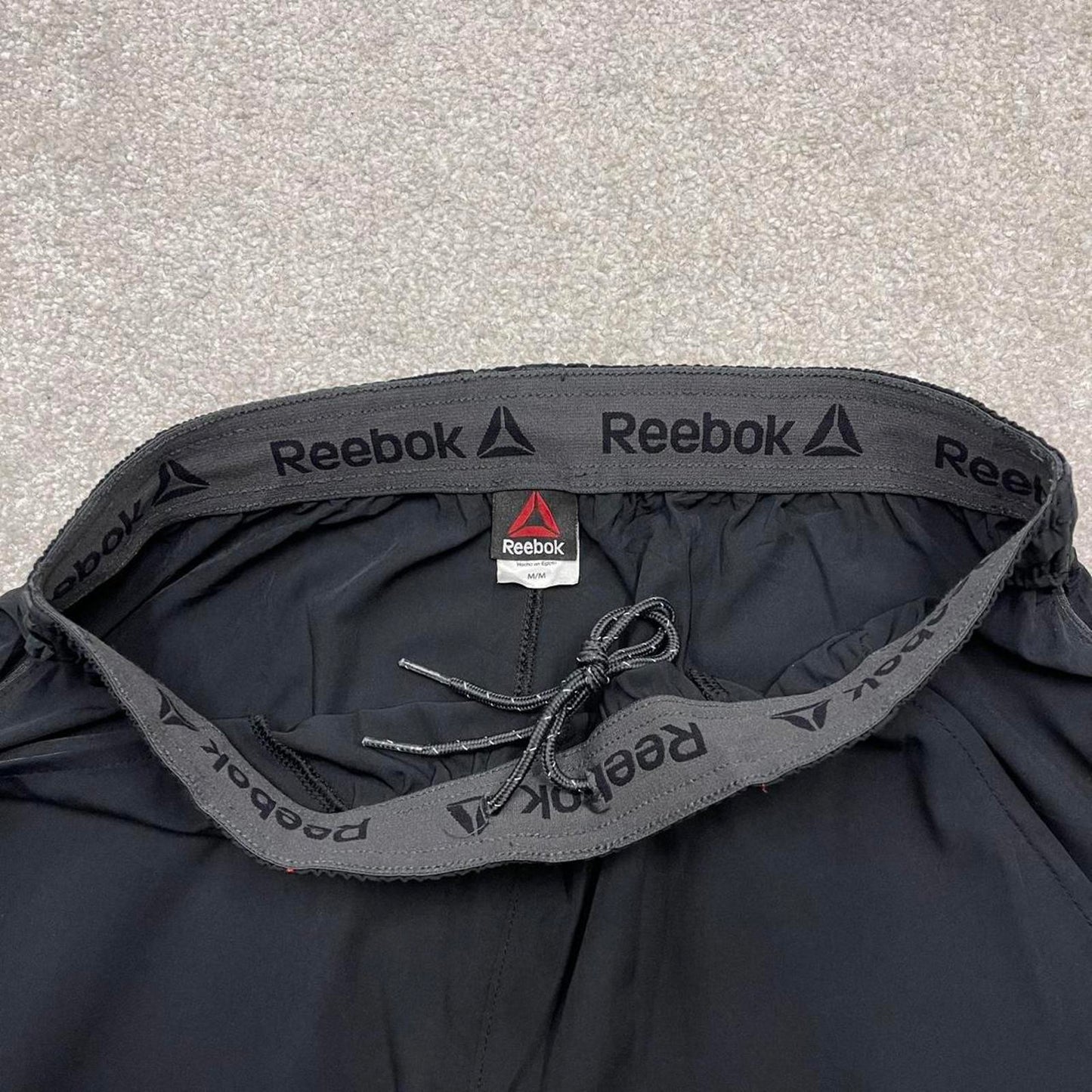 Y2k Reebok tracksuit bottoms Medium men's black joggers casual sports gym wear track pants