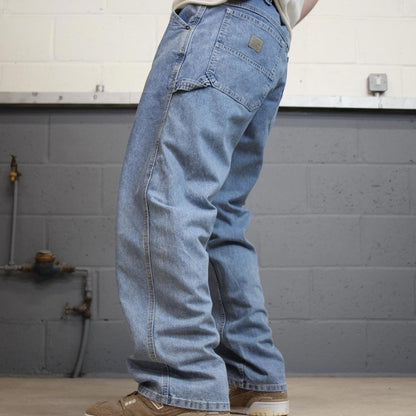 Baggy Lee carpenter jeans W36L30 blue denim loose wide leg y2k style cargo trousers