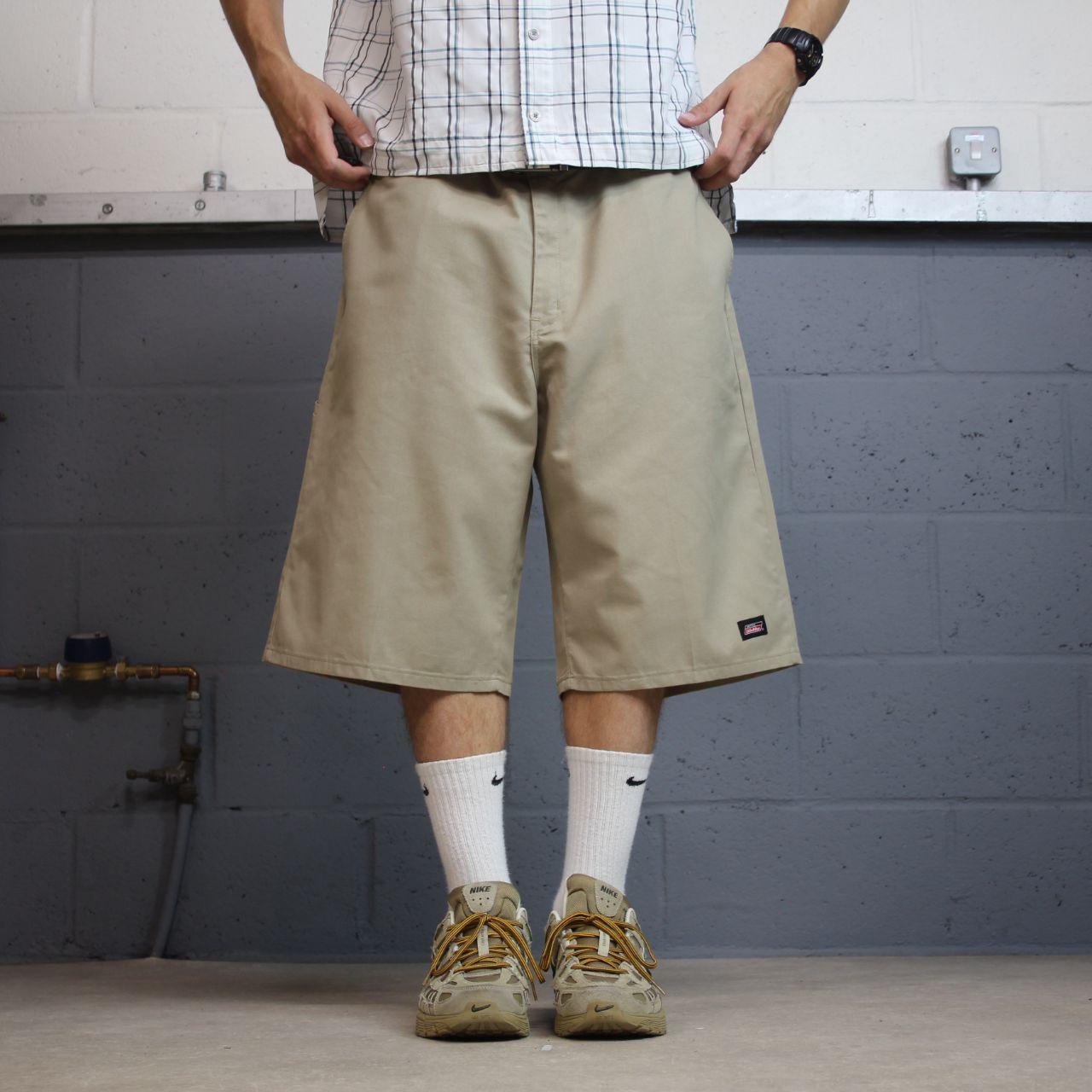 Dickies baggy chino shorts W42 khaki long leg chino style summer skater shorts