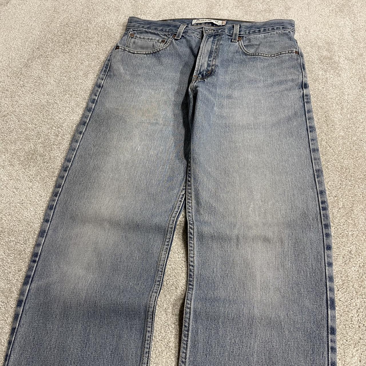 Y2K levi’s 505 jeans W34L34 straight leg washed blue Straight fit 5 pocket pants red tab logo