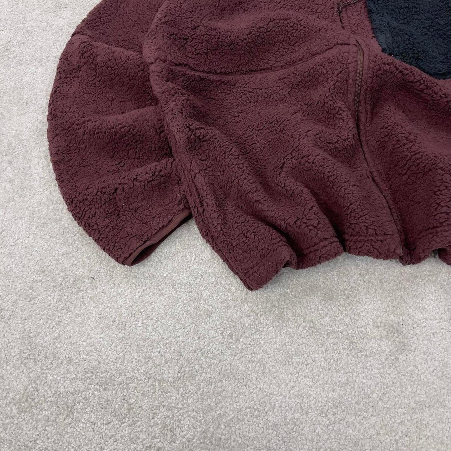 Burgundy Columbia technical full zip fleece XL deep pile teddy bear fleece y2k style autumn