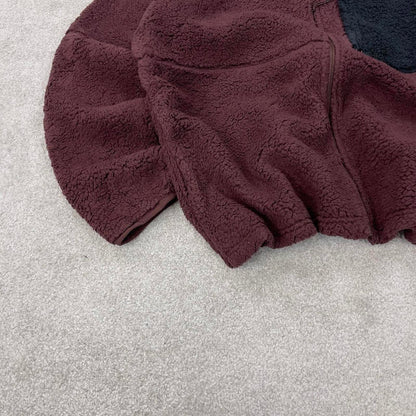 Burgundy Columbia technical full zip fleece XL deep pile teddy bear fleece y2k style autumn