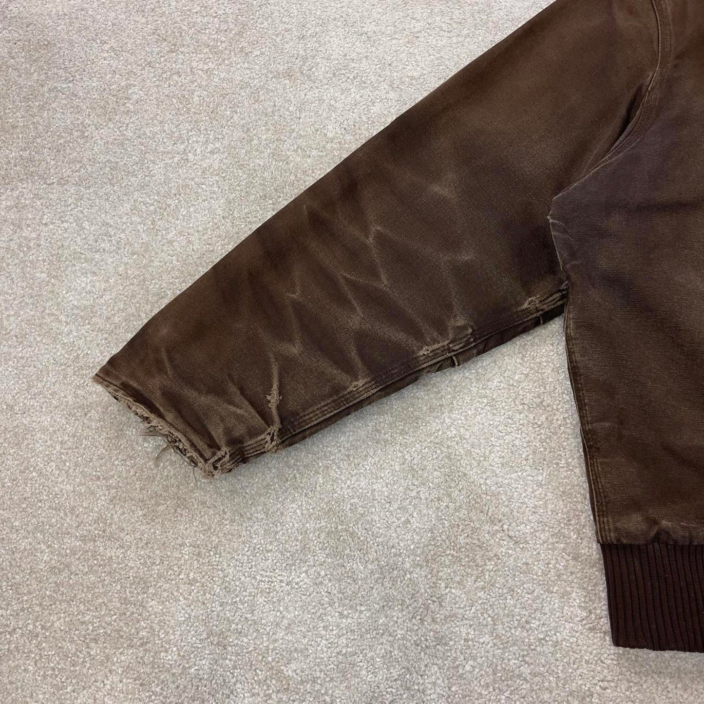 Faded brown Carhartt hooded active jacket 2XL canvas Full Swing work coat