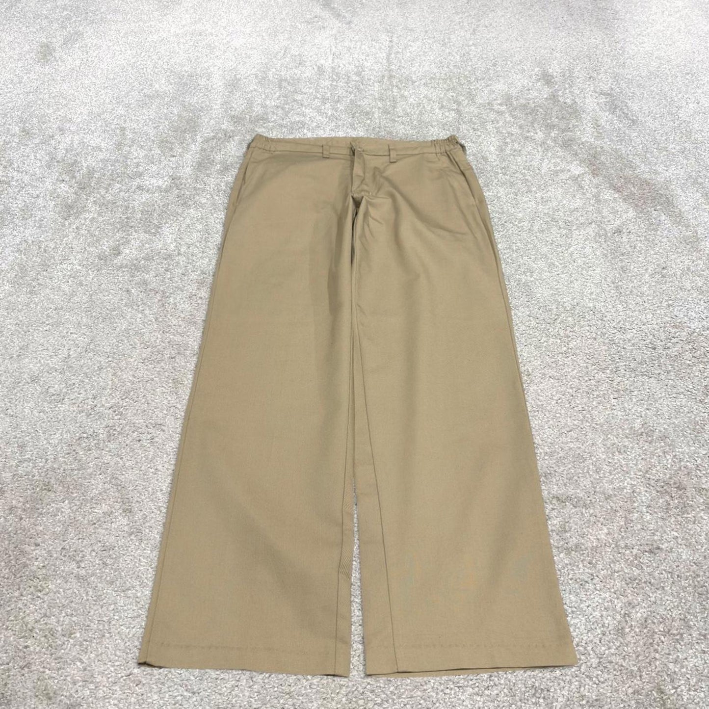 Vintage y2k baggy work pants beige Loose chino style skate trousers Red Kap workwear patch logo