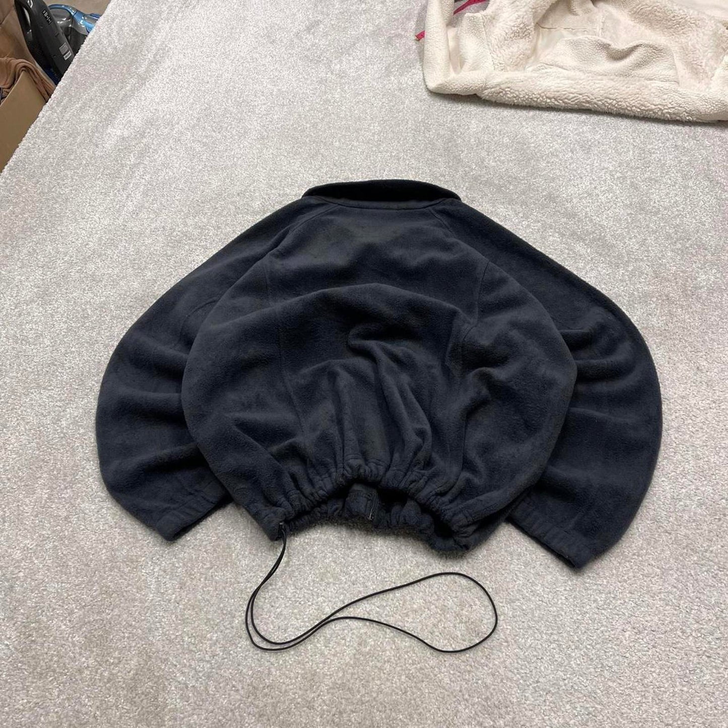 00s Columbia technical fleece XXL women's black full zip up y2k style autumn adjustable waist