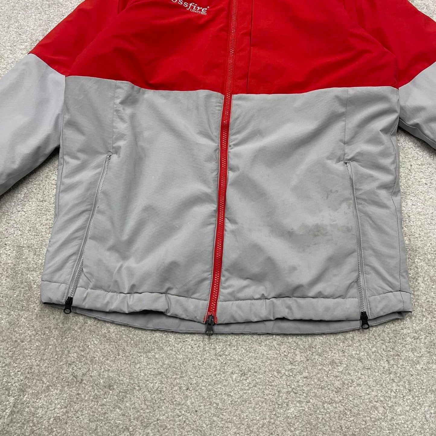 00s Nike jacket y2k style Medium men's red grey full zip padded windbreaker coat technical