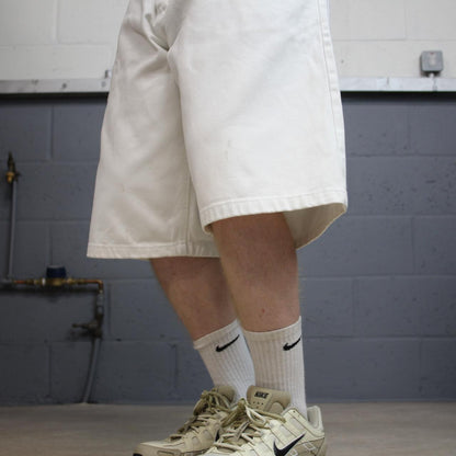 Baggy Southpole denim shorts y2k white Streetwear skater style surf shorts