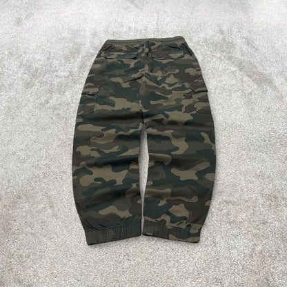 Y2K Sonoma camo cargo pants green Technical camouflage cuffed utility trousers