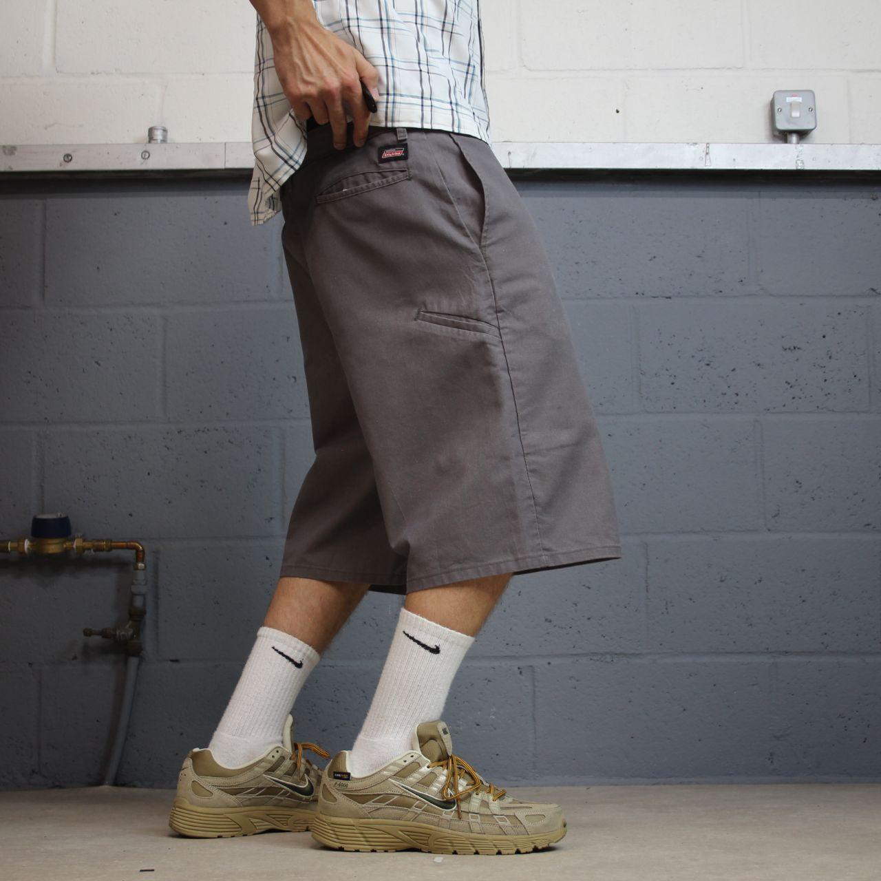 Dickies long baggy shorts y2k chino carpenter grey Loose skater surf style shorts