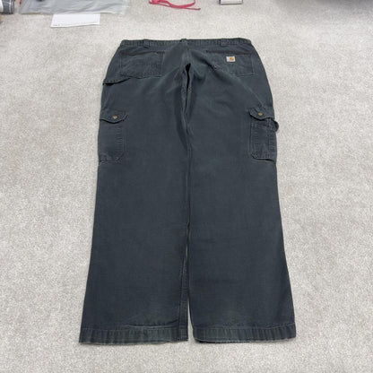 Carhartt carpenter jeans loose leg faded black Loose relaxed canvasy skate style cargo work pants
