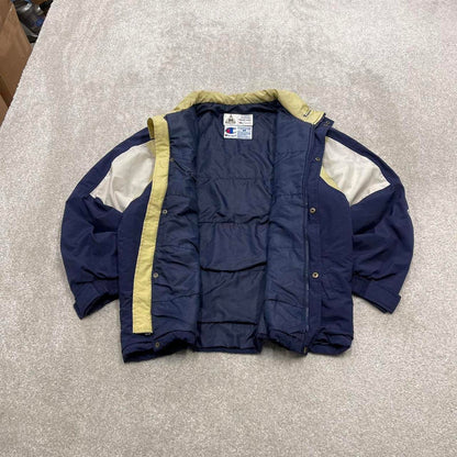 Vintage y2k Champion technical windbreaker jacket navy Colour panels embroidered logos Notre Dame