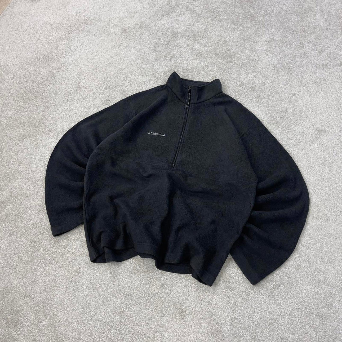 Y2K Black Columbia technical 1/4 zip fleece Large y2k style autumn