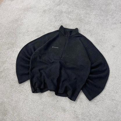 Y2K Black Columbia technical 1/4 zip fleece Large y2k style autumn