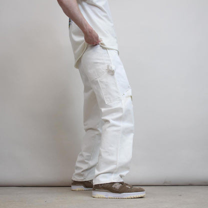 Mens Dickies carpenter pants W34 L30 white loose painter worker cargos