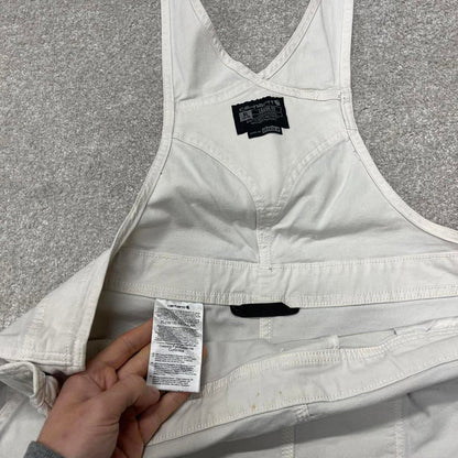 00s Carhartt dungarees overalls workwear XL 16/18 womens white canvas bib & brace utility worker