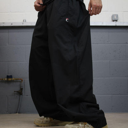 FILA baggy tracksuit bottoms wide leg black