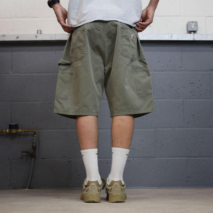 Vintage Carhartt carpenter shorts green Loose cargo skater style relaxed workwear