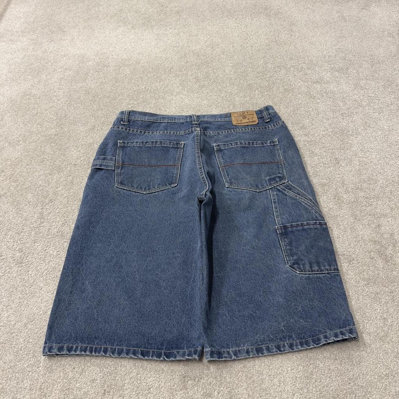 Long baggy denim shorts Y2K carpenter blue GZE loose skater style cargo shorts