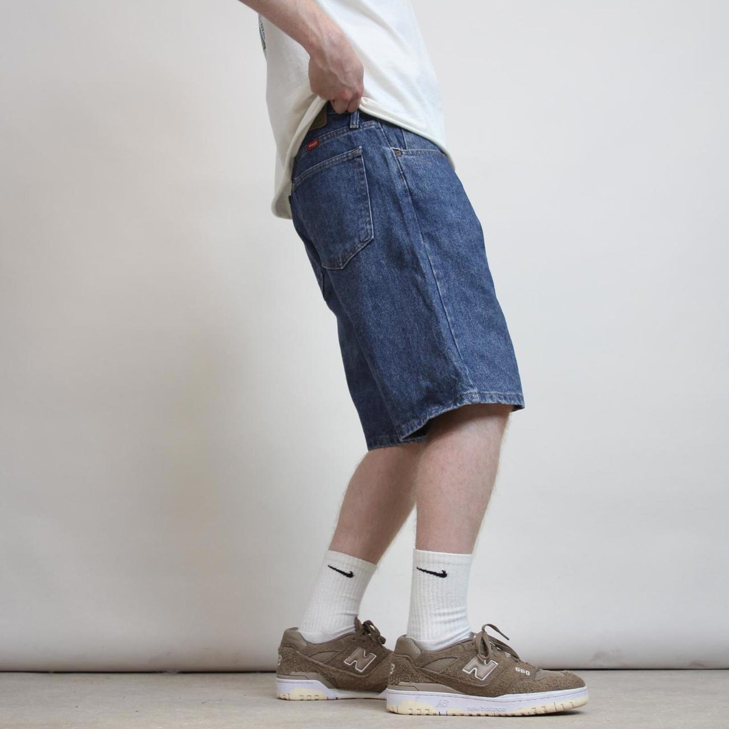 Mens Baggy Wrangler jorts W34 denim skater style shorts