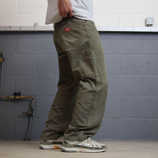 Dickies carpenter jeans work pants green Loose canvas skate style cargo work pants