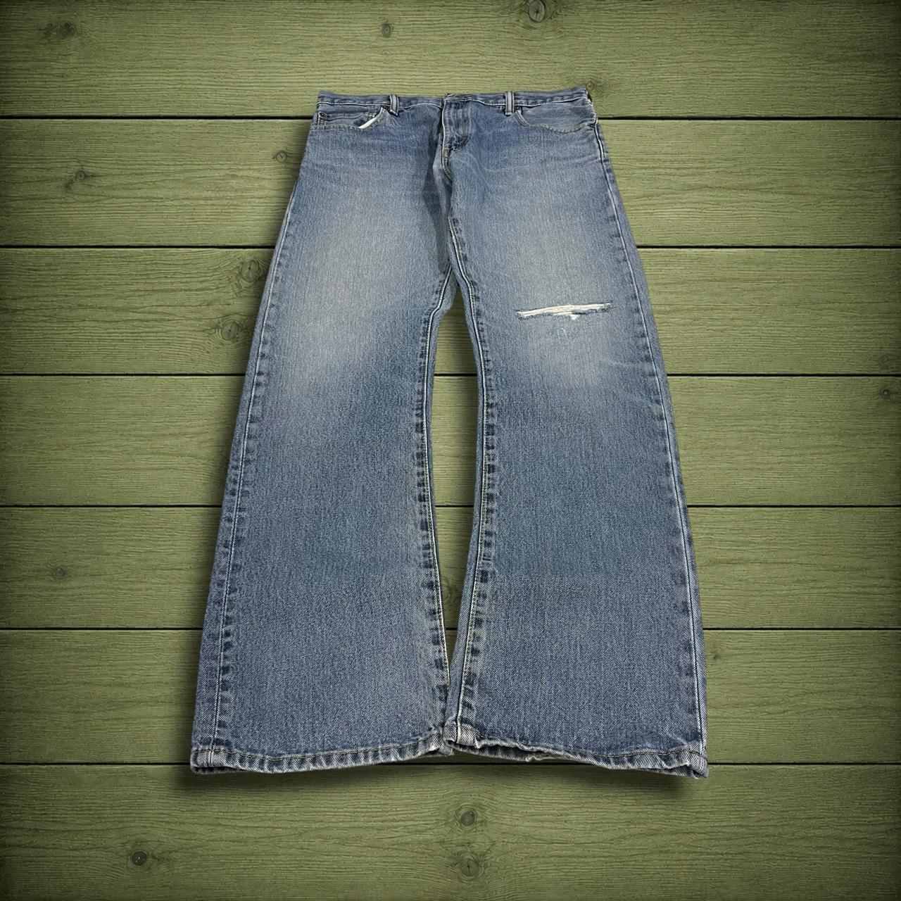 Y2K Levi’s 517 bootcut jeans blue denim Loose bootcut pants with red tab logo