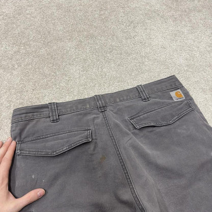 Carhartt cargo shorts loose canvas grey Canvasy relaxed fit skate style shorts