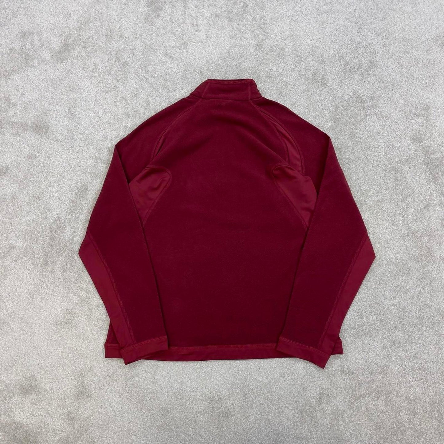 Red Nike FIT Therma technical pullover fleece Large embroidered swoosh logo autumn y2k style