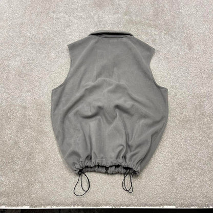 00s Columbia technical fleece gilet M men's grey full zip up y2k style autumn adjustable waist