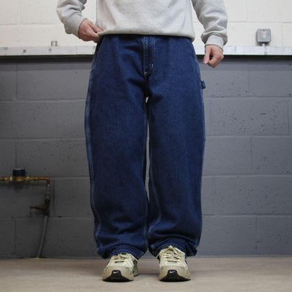 Carhartt baggy carpenter jeans denim blue Loose wide leg workwear skater pants