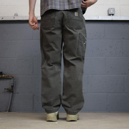 Carhartt carpenter pants relaxed y2k grey Straight leg skater style workwear pants