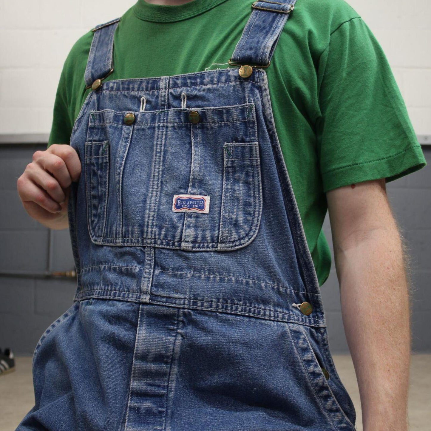 Vintage dungarees denim overalls blue Big Smith workwear bib & brace utility