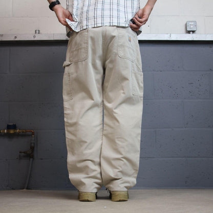 Carhartt carpenter pants y2k beige Relaxed fit skater surf style cargo pants