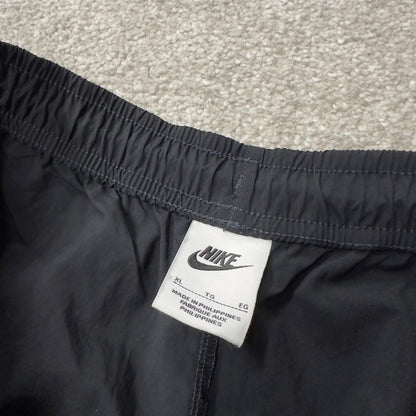 Y2K Nike baggy tracksuit bottoms black XL cargos loose leg unlined track pants