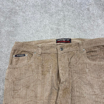 Baggy Integral corduroy pants W36L30 beige wide wale jumbo cord trousers 90s skater style