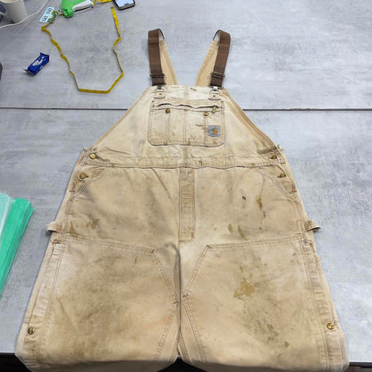 Tan Carhartt overalls W46L27 baggy canvas y2k dungarees