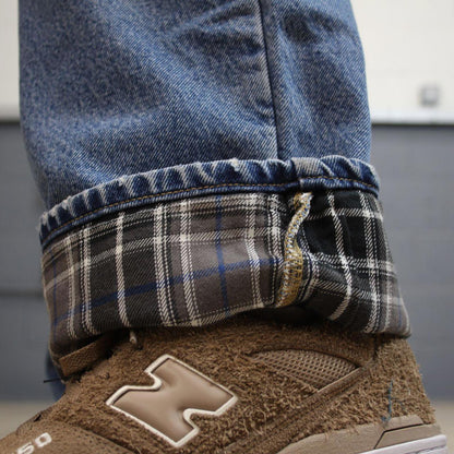 Y2K baggy Carhartt denim jeans blue Loose relaxed fit flannel lined skate style workwear pants