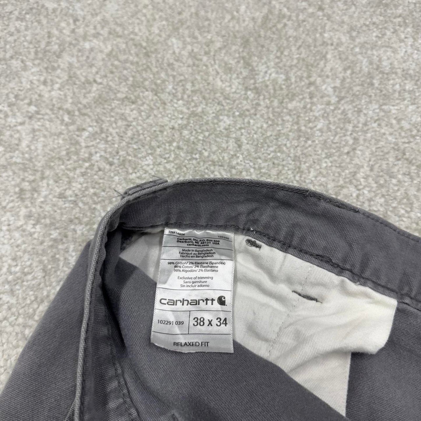 Vintage Carhartt carpenter pants grey 90s skater style W38L32 relaxed carpenters