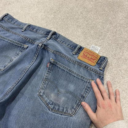 Levi’s baggy jeans 560 y2k blue Loose wide leg denim pants red tab logo