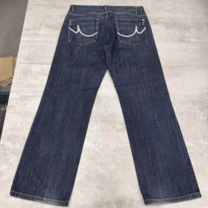 Blue embroidered Pepe jeans W36 L32 loose denim hip hop style stitch design jeans