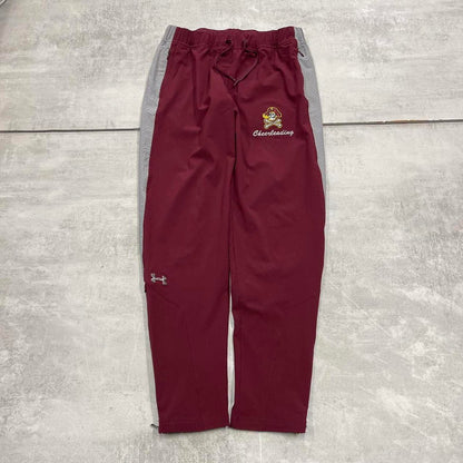 Burgundy Under Armour trackies S Y2k shell suit tracksuit bottoms