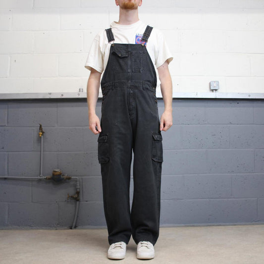 Vintage baggy black Rocky dungarees W36L32 black womens overalls